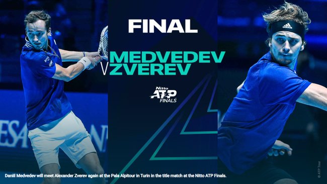 Медведев и Зверев поборются за свой второй в карьере титул на Nitto ATP Finals
