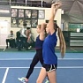 Тренировка по ОФП на корте О.И. Вовка с М. Макаровой и Д. Корешковой