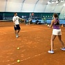 Тренировка по теннису с Алексеем Григоровым и Юлией Глаголевой